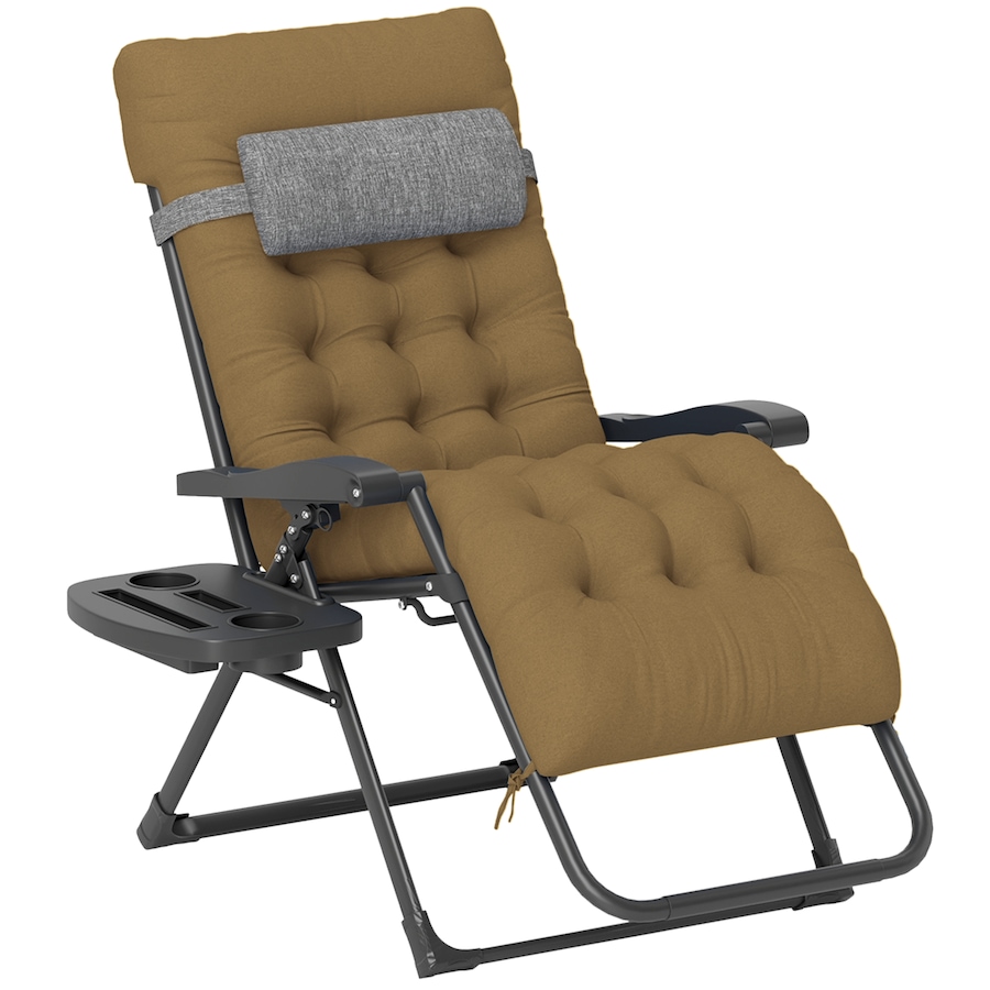 Image 962257.jpg, Product 962-257 / Price $113.99, Outsunny Padded Zero Gravity Chair, Folding Recliner Chair, Light Khaki from Outsunny on TSC.ca's Home & Garden department