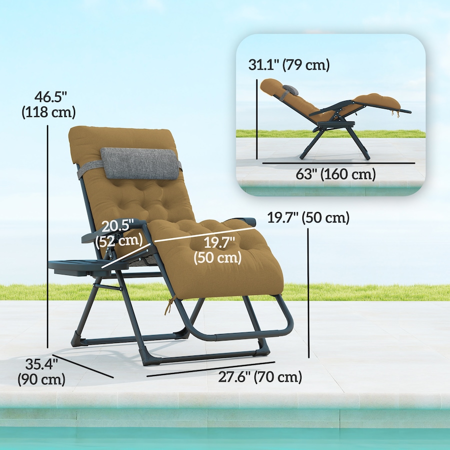 Image 962257_ALTMORE2.jpg, Product 962-257 / Price $113.99, Outsunny Padded Zero Gravity Chair, Folding Recliner Chair, Light Khaki from Outsunny on TSC.ca's Home & Garden department