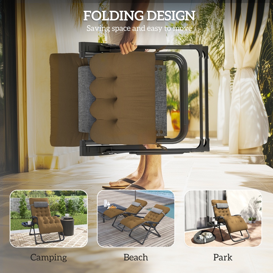 Image 962257_ALTMORE4.jpg, Product 962-257 / Price $113.99, Outsunny Padded Zero Gravity Chair, Folding Recliner Chair, Light Khaki from Outsunny on TSC.ca's Home & Garden department