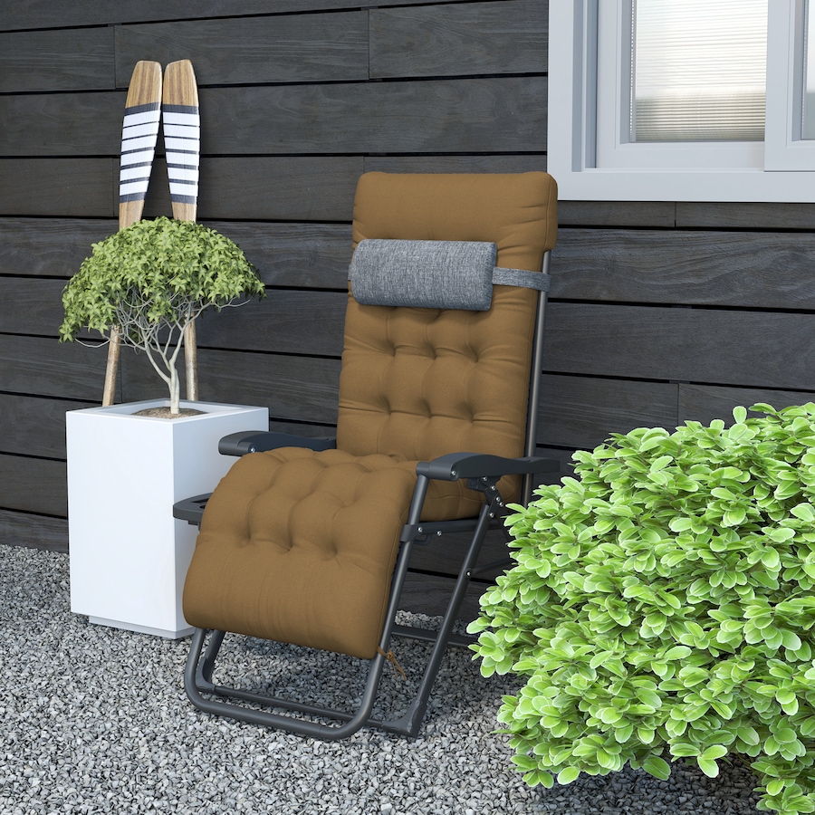 Image 962257_ALTMORE7.jpg, Product 962-257 / Price $113.99, Outsunny Padded Zero Gravity Chair, Folding Recliner Chair, Light Khaki from Outsunny on TSC.ca's Home & Garden department