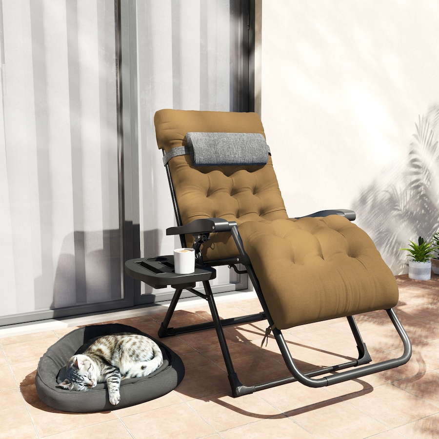 Image 962257_ALTMORE8.jpg, Product 962-257 / Price $113.99, Outsunny Padded Zero Gravity Chair, Folding Recliner Chair, Light Khaki from Outsunny on TSC.ca's Home & Garden department