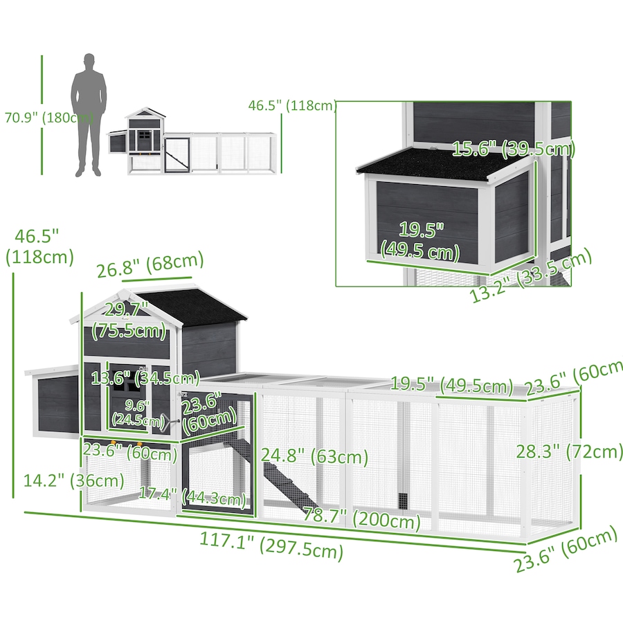 Image 962271_ALTMORE2.jpg, Product 962-271 / Price $279.99, PawHut Chicken Coop W/ Extra Large Run Wooden Hen House W/ Slide-out Tray from PawHut on TSC.ca's Home & Garden department