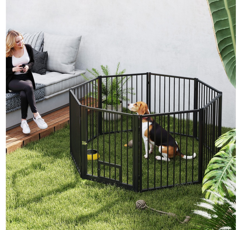 Image 962273_ALTMORE1.jpg, Product 962-273 / Price $136.99, PawHut 8 Panels Dog Playpen Pet Playpen Dog Fence Puppy Pen with Door, 30"H from PawHut on TSC.ca's Home & Garden department