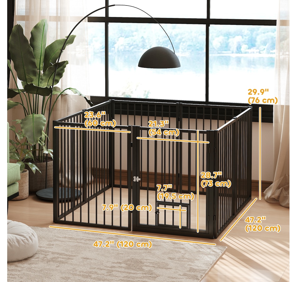Image 962273_ALTMORE2.jpg, Product 962-273 / Price $136.99, PawHut 8 Panels Dog Playpen Pet Playpen Dog Fence Puppy Pen with Door, 30"H from PawHut on TSC.ca's Home & Garden department