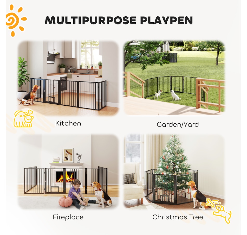 Image 962273_ALTMORE3.jpg, Product 962-273 / Price $136.99, PawHut 8 Panels Dog Playpen Pet Playpen Dog Fence Puppy Pen with Door, 30"H from PawHut on TSC.ca's Home & Garden department