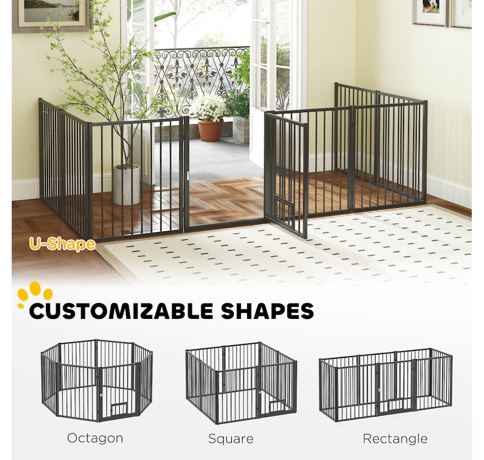 Image 962273_ALTMORE4.jpg, Product 962-273 / Price $136.99, PawHut 8 Panels Dog Playpen Pet Playpen Dog Fence Puppy Pen with Door, 30"H from PawHut on TSC.ca's Home & Garden department