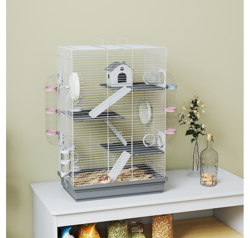 Image 962282_ALTMORE1.jpg, Product 962-282 / Price $74.99, PawHut Large Hamster Cage, Gerbil Cage for Dwarf Hamster, Mouse, Grey from PawHut on TSC.ca's Home & Garden department