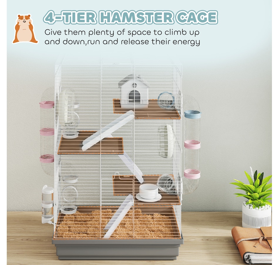 Image 962282_ALTMORE3.jpg, Product 962-282 / Price $74.99, PawHut Large Hamster Cage, Gerbil Cage for Dwarf Hamster, Mouse, Grey from PawHut on TSC.ca's Home & Garden department