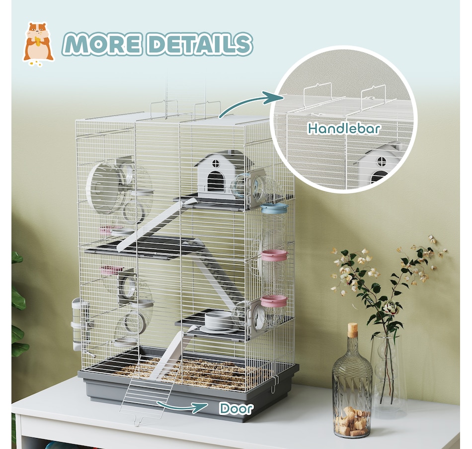 Image 962282_ALTMORE6.jpg, Product 962-282 / Price $74.99, PawHut Large Hamster Cage, Gerbil Cage for Dwarf Hamster, Mouse, Grey from PawHut on TSC.ca's Home & Garden department