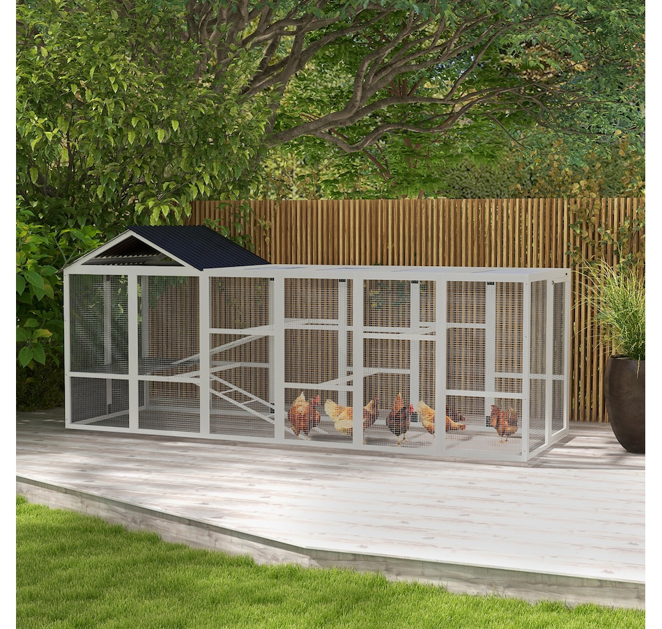 Image 962299_ALTMORE1.jpg, Product 962-299 / Price $377.99, PawHut Outdoor Wooden Chicken Coop, Combinable Design Hen House with Run from PawHut on TSC.ca's Home & Garden department
