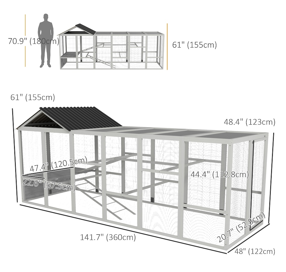 Image 962299_ALTMORE2.jpg, Product 962-299 / Price $377.99, PawHut Outdoor Wooden Chicken Coop, Combinable Design Hen House with Run from PawHut on TSC.ca's Home & Garden department