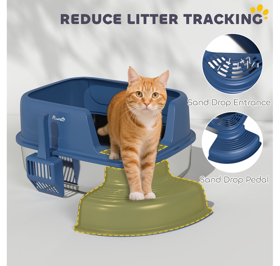 Image 962309_ALTMORE4.jpg, Product 962-309 / Price $56.99, PawHut Stainless Steel Cat Litter Box, High Sided Cat Litter Box with Scoop from PawHut on TSC.ca's Home & Garden department