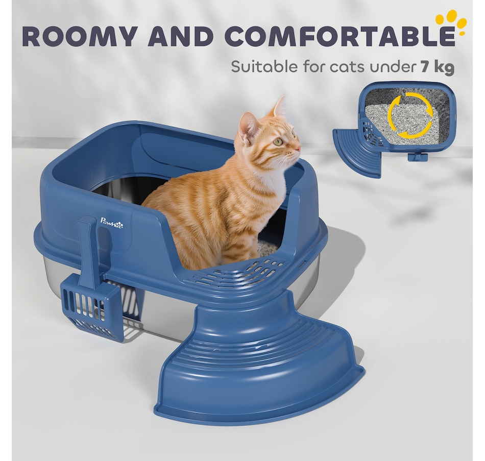 Image 962309_ALTMORE6.jpg, Product 962-309 / Price $56.99, PawHut Stainless Steel Cat Litter Box, High Sided Cat Litter Box with Scoop from PawHut on TSC.ca's Home & Garden department