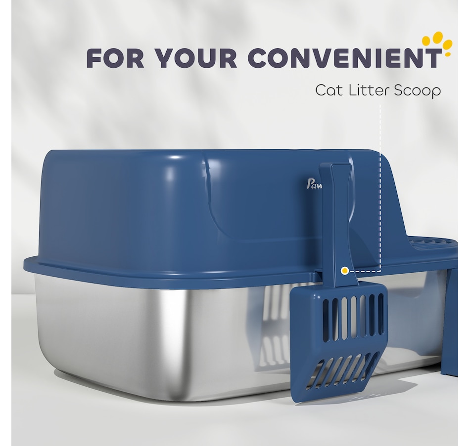 Image 962309_ALTMORE7.jpg, Product 962-309 / Price $56.99, PawHut Stainless Steel Cat Litter Box, High Sided Cat Litter Box with Scoop from PawHut on TSC.ca's Home & Garden department