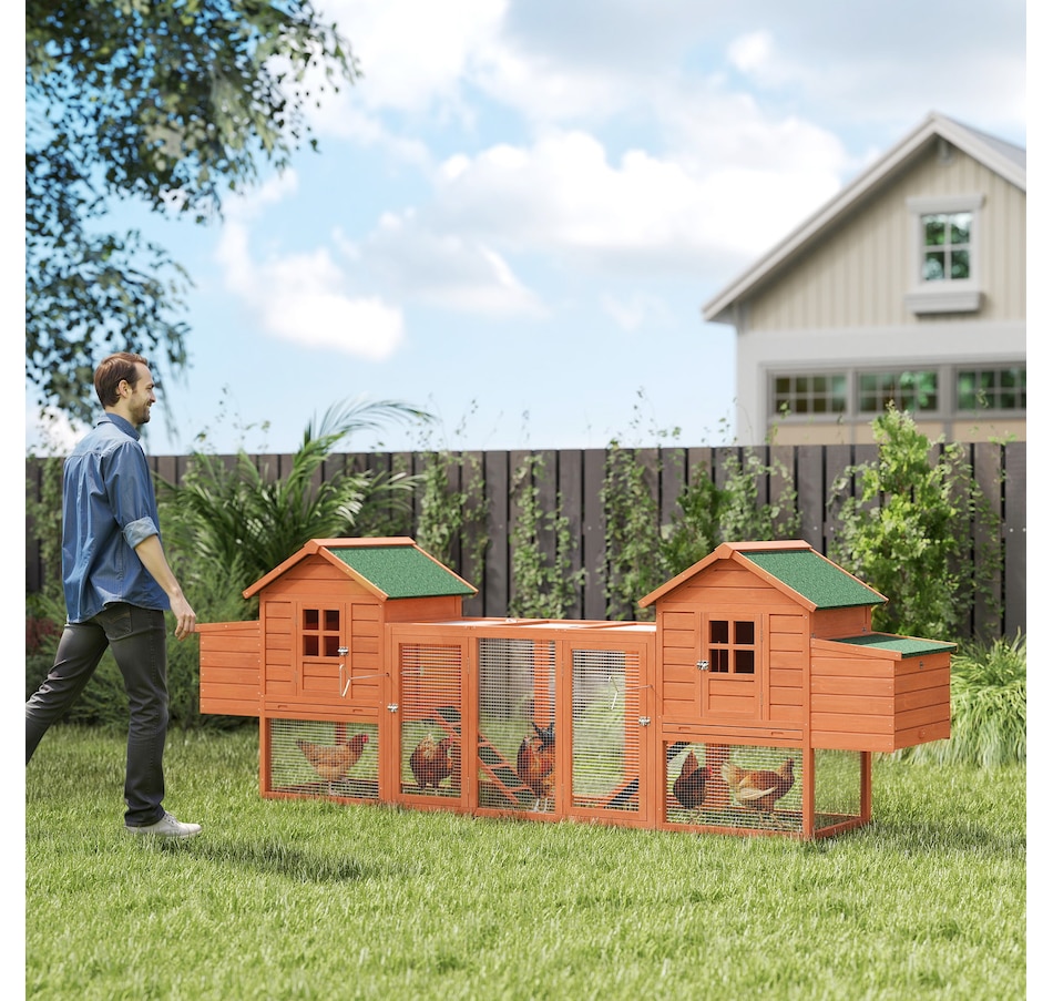 Image 962315_ALTMORE1.jpg, Product 962-315 / Price $569.99, PawHut 123" Extra Large Chicken Coop Wooden Poultry House, Orange from PawHut on TSC.ca's Home & Garden department