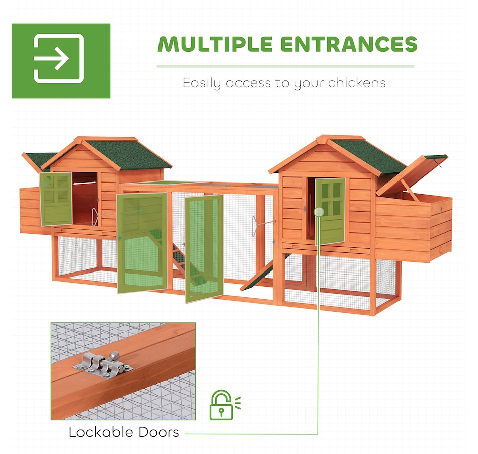 Image 962315_ALTMORE4.jpg, Product 962-315 / Price $569.99, PawHut 123" Extra Large Chicken Coop Wooden Poultry House, Orange from PawHut on TSC.ca's Home & Garden department