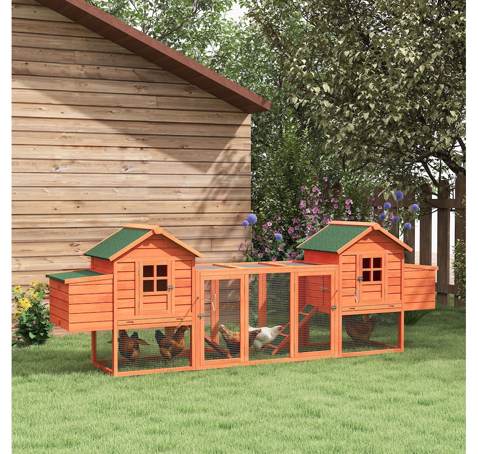 Image 962315_ALTMORE8.jpg, Product 962-315 / Price $569.99, PawHut 123" Extra Large Chicken Coop Wooden Poultry House, Orange from PawHut on TSC.ca's Home & Garden department