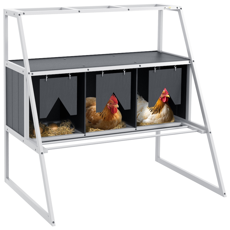 Image 962328.jpg, Product 962-328 / Price $98.99, PawHut Chicken Nesting Box 3 Compartments Wooden Nesting Boxes w/ Curtains from PawHut on TSC.ca's Home & Garden department