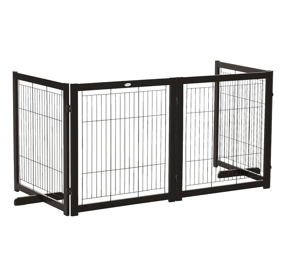 Image 962338.jpg, Product 962-338 / Price $99.99, PawHut Wooden Pet Fence with Support Feet Coffee from PawHut on TSC.ca's Home & Garden department