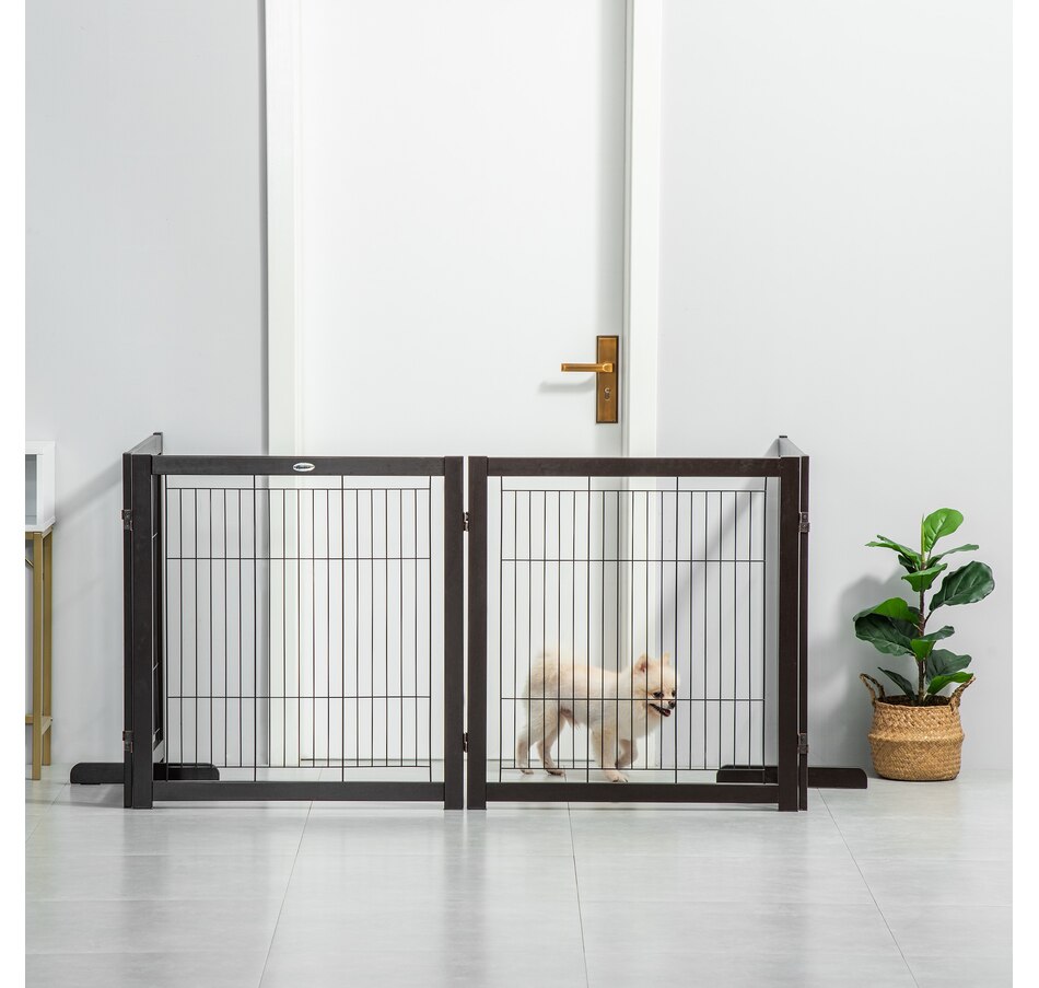 Image 962338_ALTMORE1.jpg, Product 962-338 / Price $99.99, PawHut Wooden Pet Fence with Support Feet Coffee from PawHut on TSC.ca's Home & Garden department