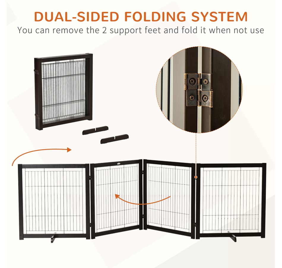 Image 962338_ALTMORE4.jpg, Product 962-338 / Price $99.99, PawHut Wooden Pet Fence with Support Feet Coffee from PawHut on TSC.ca's Home & Garden department