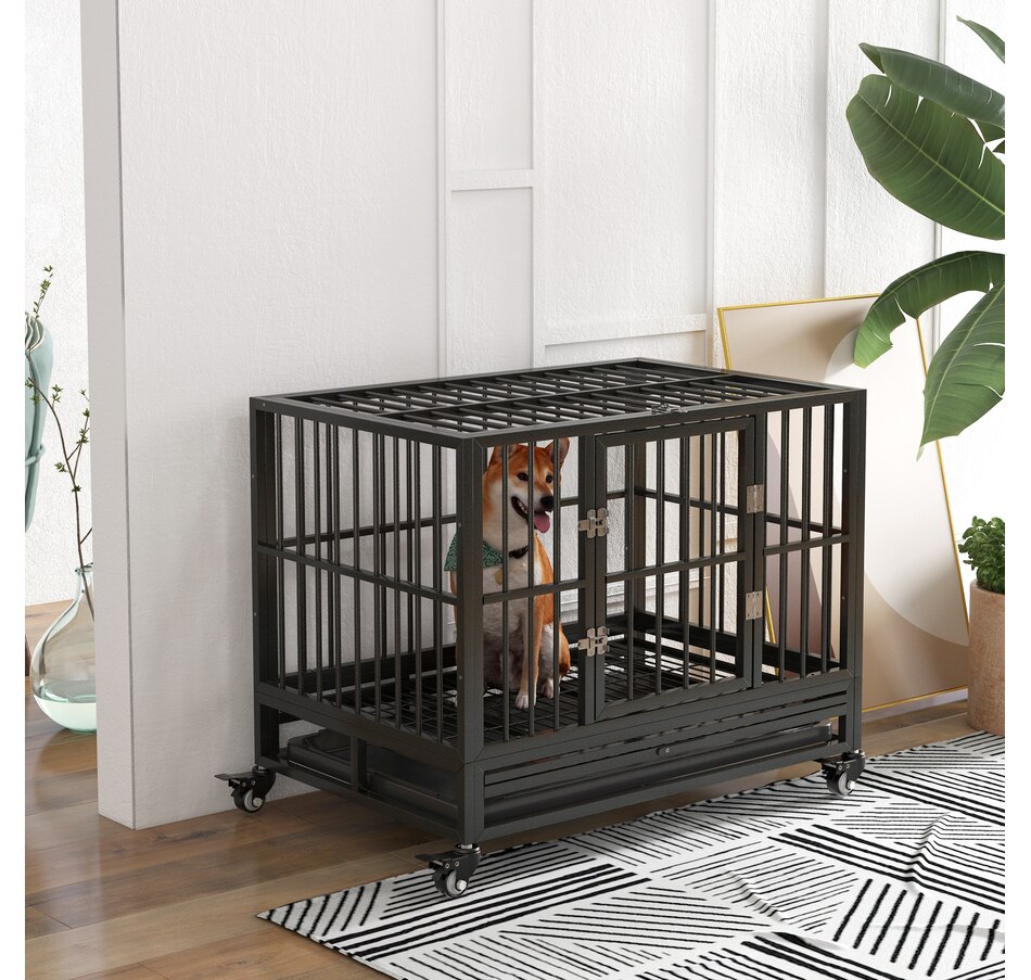 Image 962342_ALTMORE1.jpg, Product 962-342 / Price $129.99, PawHut 36" Heavy Duty Steel Dog Crate Kennel Pet Cage, Grey from PawHut on TSC.ca's Home & Garden department