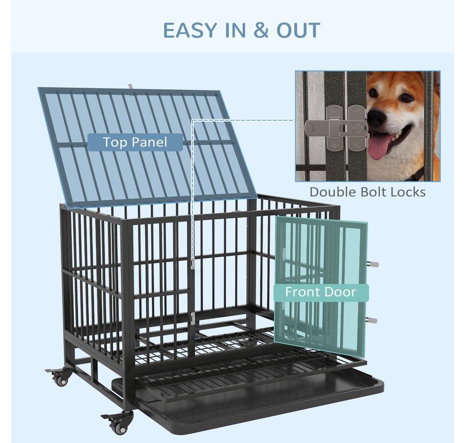 Image 962342_ALTMORE4.jpg, Product 962-342 / Price $129.99, PawHut 36" Heavy Duty Steel Dog Crate Kennel Pet Cage, Grey from PawHut on TSC.ca's Home & Garden department