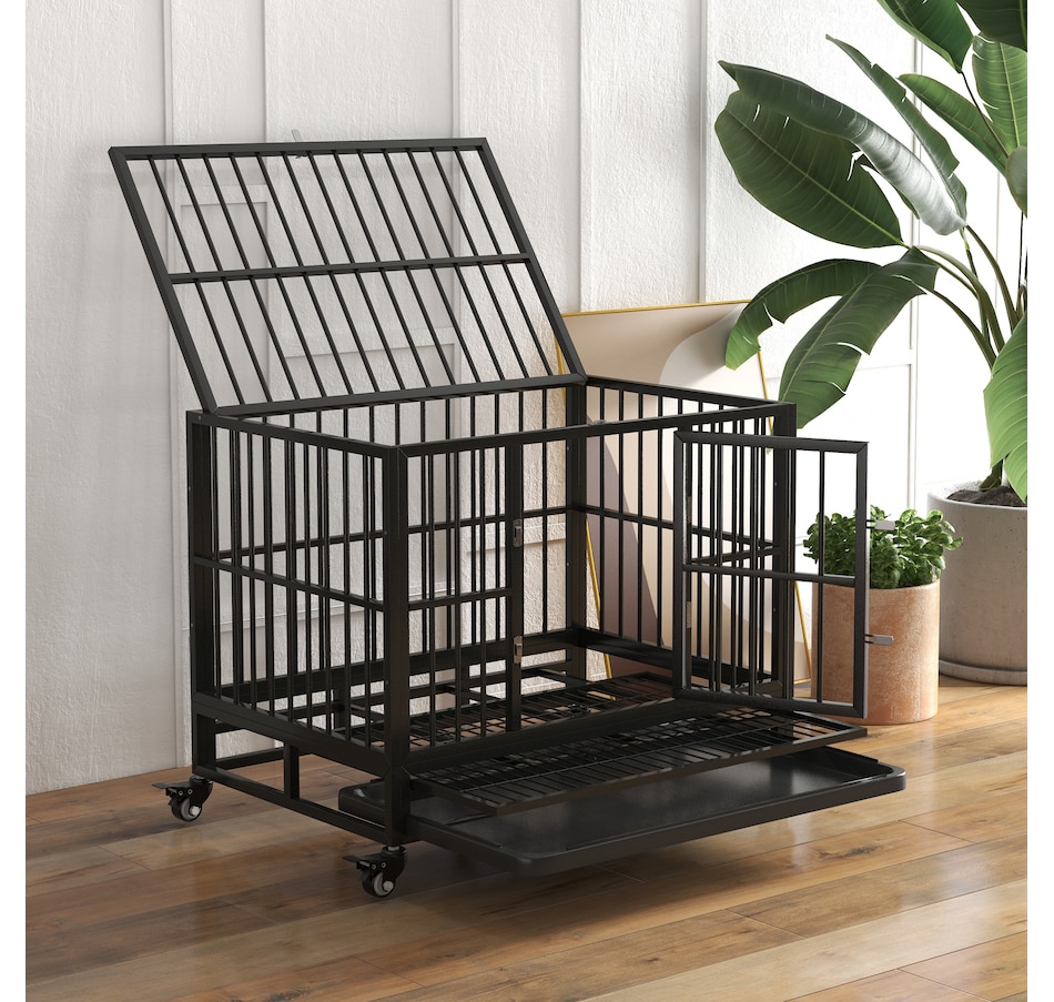 Image 962342_ALTMORE8.jpg, Product 962-342 / Price $129.99, PawHut 36" Heavy Duty Steel Dog Crate Kennel Pet Cage, Grey from PawHut on TSC.ca's Home & Garden department