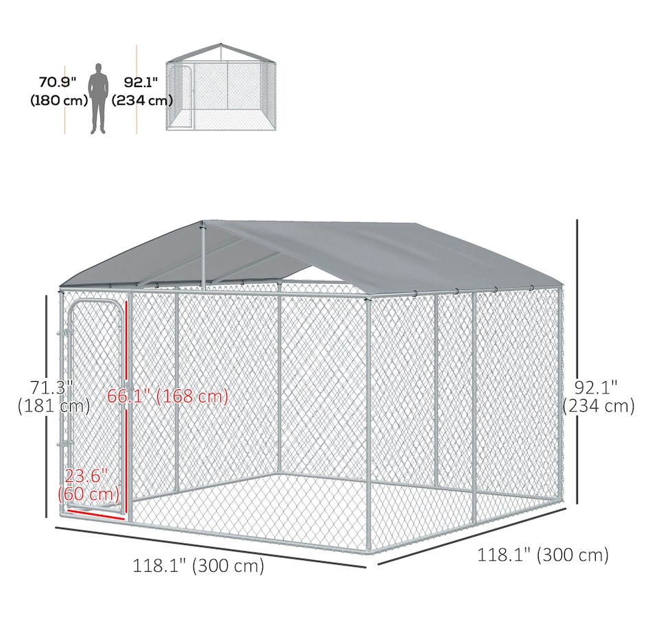 Image 962348_ALTMORE2.jpg, Product 962-348 / Price $469.99, PawHut Outdoor Dog Kennel with Roof, Dog Run from PawHut on TSC.ca's Home & Garden department