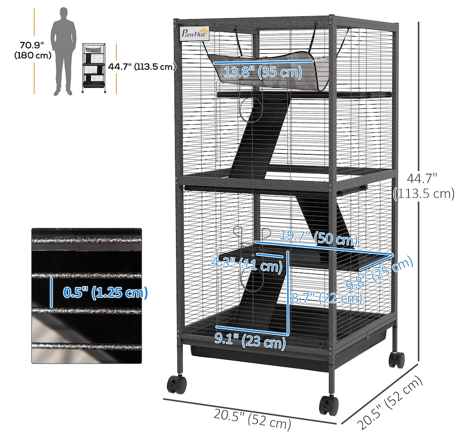 Image 962349_ALTMORE2.jpg, Product 962-349 / Price $139.99, PawHut 4-Tier Rolling Small Animal Cage Play House, Deluxe Guinea Pig Cage from PawHut on TSC.ca's Home & Garden department