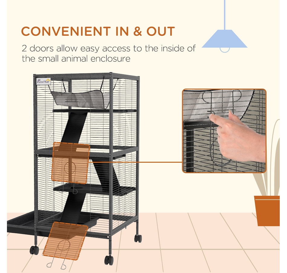 Image 962349_ALTMORE6.jpg, Product 962-349 / Price $139.99, PawHut 4-Tier Rolling Small Animal Cage Play House, Deluxe Guinea Pig Cage from PawHut on TSC.ca's Home & Garden department