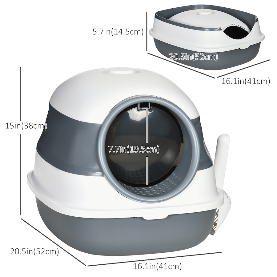 Image 962350_ALTMORE2.jpg, Product 962-350 / Price $37.99, PawHut Cat Litter Box with Lid, Covered Litter Box w/ High Sides, White from PawHut on TSC.ca's Home & Garden department