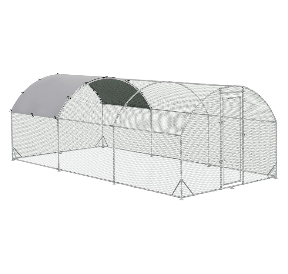 Image 962353.jpg, Product 962-353 / Price $389.99, PawHut Galvanized Large Metal Chicken Coop Cage 9.2' x 18.7' x 6.5' from PawHut on TSC.ca's Home & Garden department