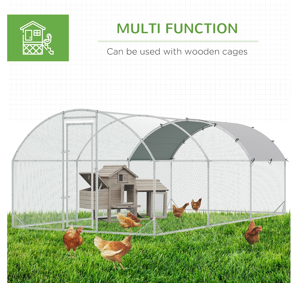 Image 962353_ALTMORE4.jpg, Product 962-353 / Price $389.99, PawHut Galvanized Large Metal Chicken Coop Cage 9.2' x 18.7' x 6.5' from PawHut on TSC.ca's Home & Garden department