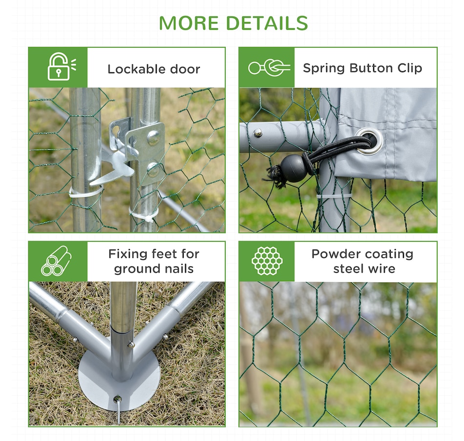 Image 962353_ALTMORE6.jpg, Product 962-353 / Price $389.99, PawHut Galvanized Large Metal Chicken Coop Cage 9.2' x 18.7' x 6.5' from PawHut on TSC.ca's Home & Garden department