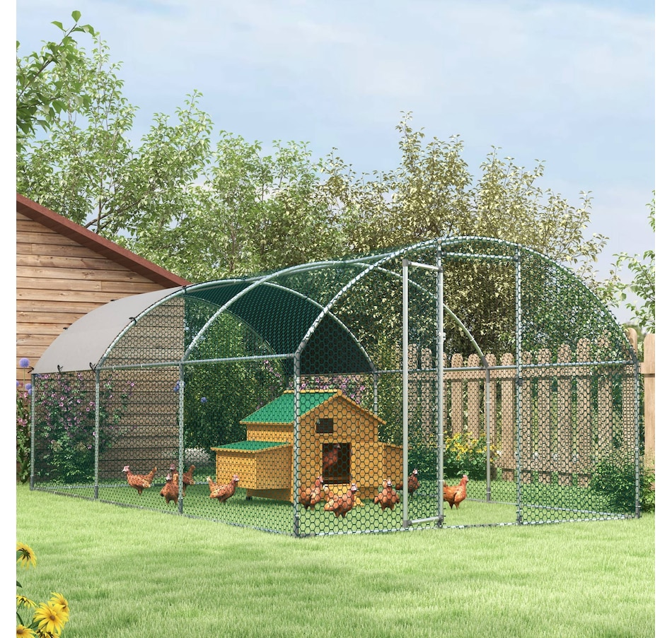 Image 962353_ALTMORE7.jpg, Product 962-353 / Price $389.99, PawHut Galvanized Large Metal Chicken Coop Cage 9.2' x 18.7' x 6.5' from PawHut on TSC.ca's Home & Garden department