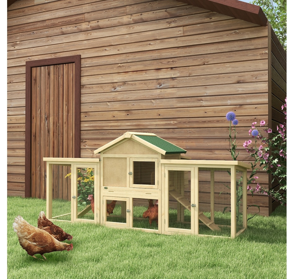 Image 962370_ALTMORE1.jpg, Product 962-370 / Price $277.99, PawHut Chicken Coop, Wooden Large Rabbit Hutch with Nesting Box, Run, Ramp from PawHut on TSC.ca's Home & Garden department