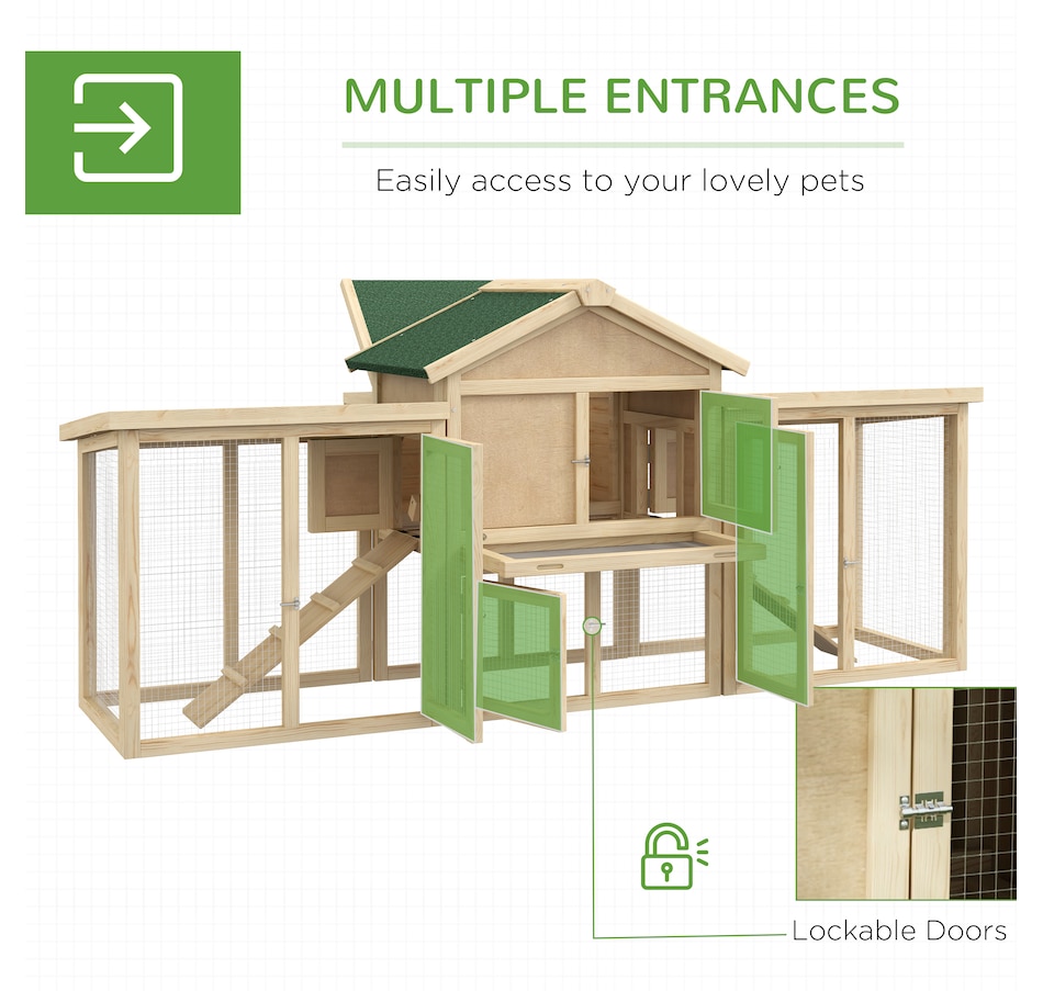Image 962370_ALTMORE4.jpg, Product 962-370 / Price $277.99, PawHut Chicken Coop, Wooden Large Rabbit Hutch with Nesting Box, Run, Ramp from PawHut on TSC.ca's Home & Garden department