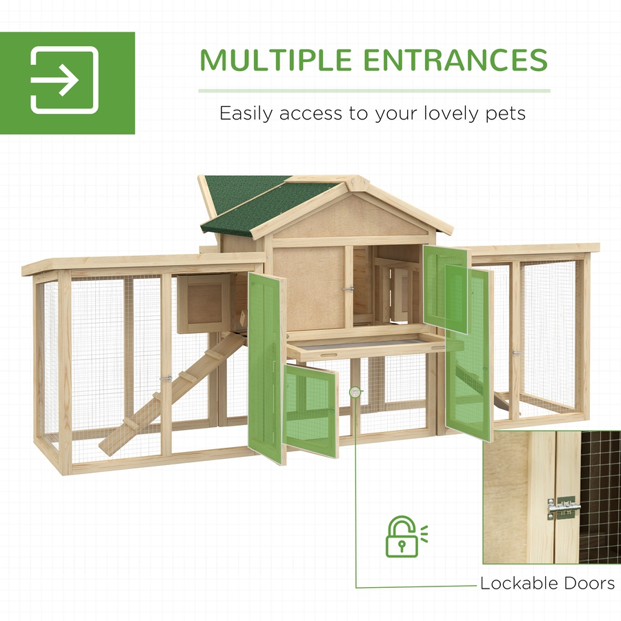 Image 962370_ALTMORE4.jpg, Product 962-370 / Price $219.99, PawHut Chicken Coop, Wooden Large Rabbit Hutch with Nesting Box, Run, Ramp from PawHut on TSC.ca's Home & Garden department