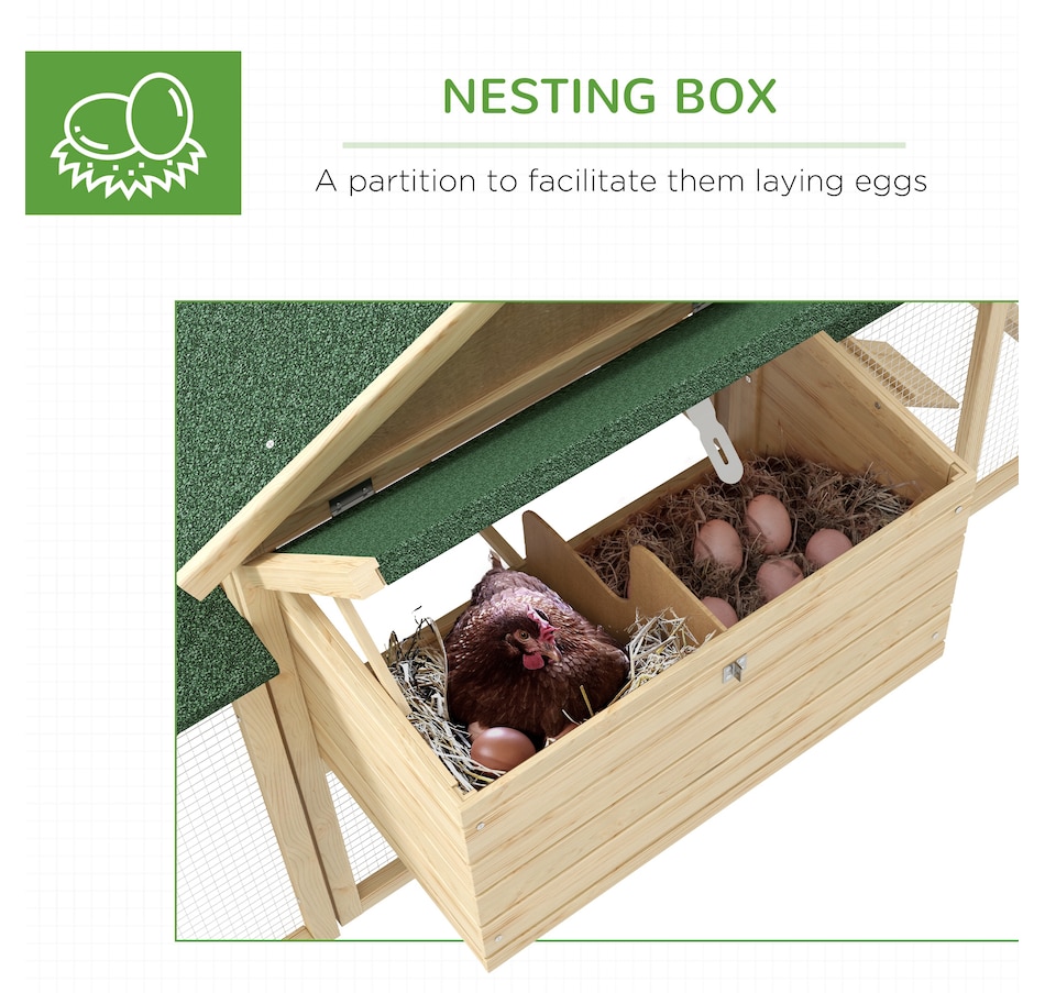 Image 962370_ALTMORE5.jpg, Product 962-370 / Price $277.99, PawHut Chicken Coop, Wooden Large Rabbit Hutch with Nesting Box, Run, Ramp from PawHut on TSC.ca's Home & Garden department