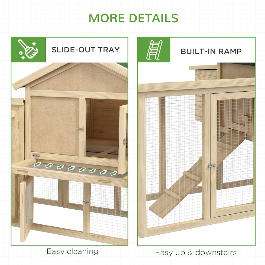 Image 962370_ALTMORE6.jpg, Product 962-370 / Price $219.99, PawHut Chicken Coop, Wooden Large Rabbit Hutch with Nesting Box, Run, Ramp from PawHut on TSC.ca's Home & Garden department