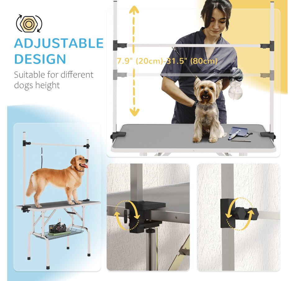 Image 962372_ALTMORE3.jpg, Product 962-372 / Price $159.99, PawHut Adjustable Dog Grooming Table with 2 Safety Slings, Grey from PawHut on TSC.ca's Home & Garden department