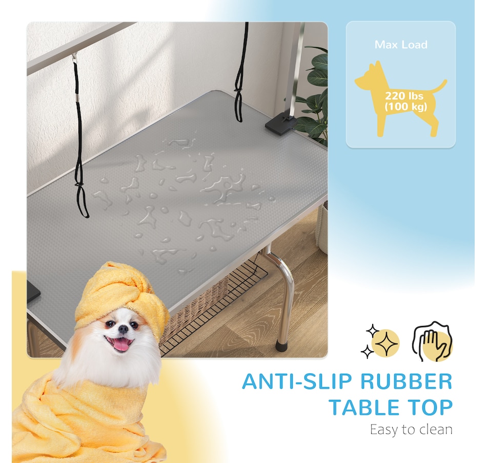 Image 962372_ALTMORE4.jpg, Product 962-372 / Price $159.99, PawHut Adjustable Dog Grooming Table with 2 Safety Slings, Grey from PawHut on TSC.ca's Home & Garden department
