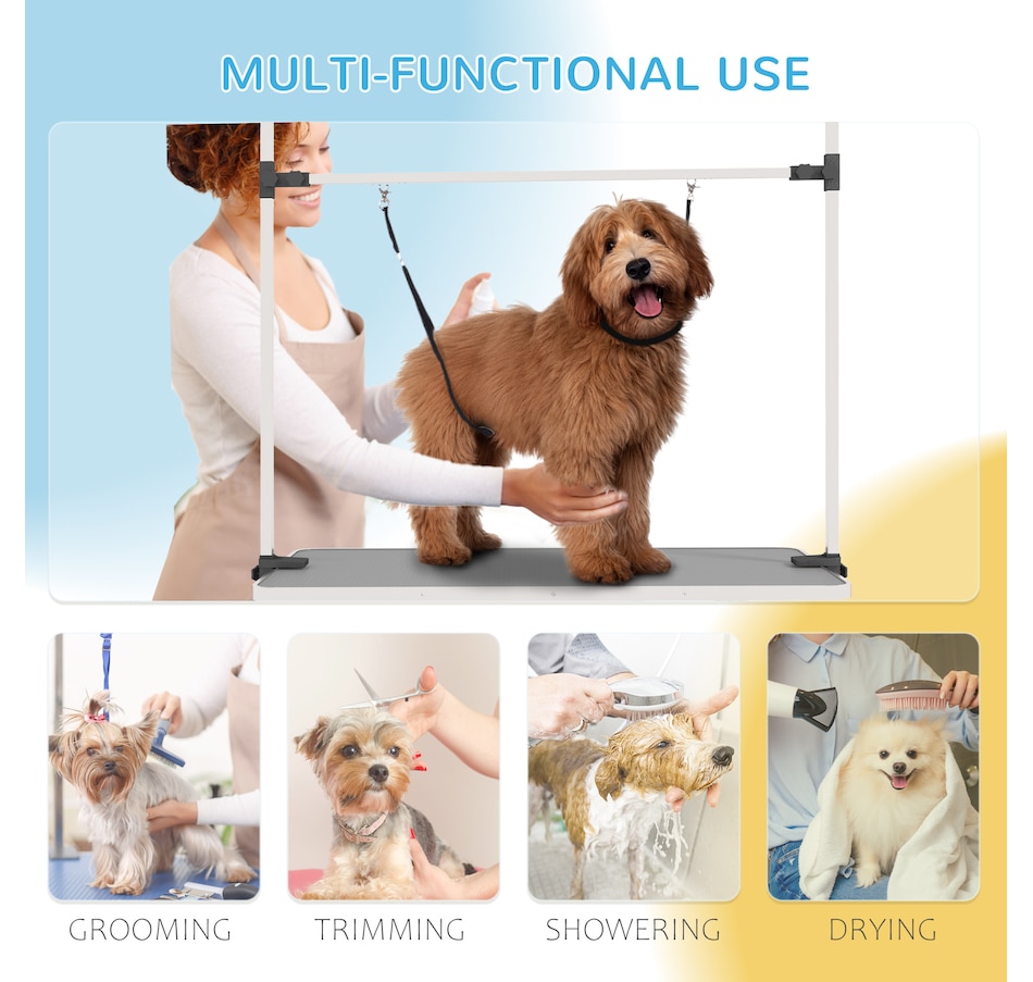 Image 962372_ALTMORE6.jpg, Product 962-372 / Price $159.99, PawHut Adjustable Dog Grooming Table with 2 Safety Slings, Grey from PawHut on TSC.ca's Home & Garden department
