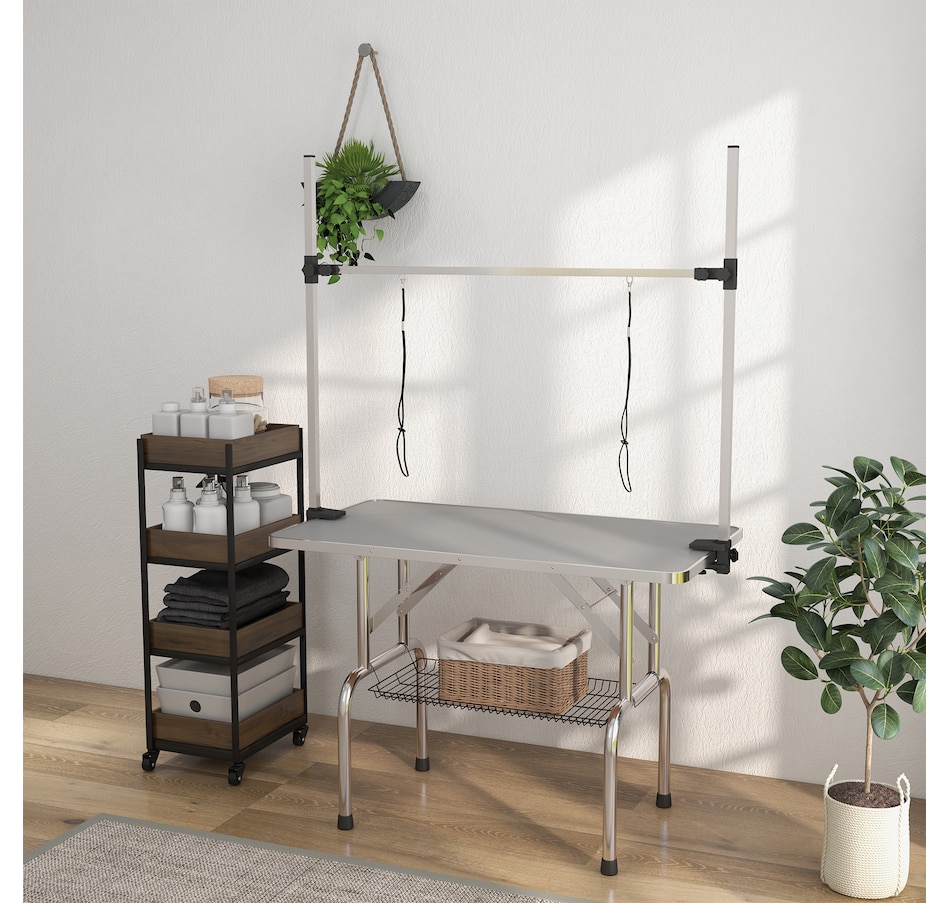 Image 962372_ALTMORE8.jpg, Product 962-372 / Price $159.99, PawHut Adjustable Dog Grooming Table with 2 Safety Slings, Grey from PawHut on TSC.ca's Home & Garden department