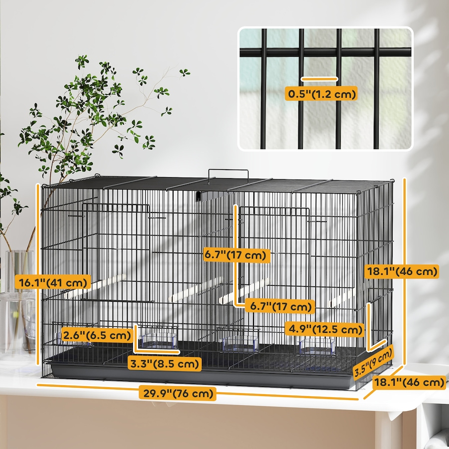 Image 962389_ALTMORE2.jpg, Product 962-389 / Price $76.99, PawHut 18" H Bird Cage, Parakeet Cages for Budgie, Lovebird, Canary from PawHut on TSC.ca's Home & Garden department