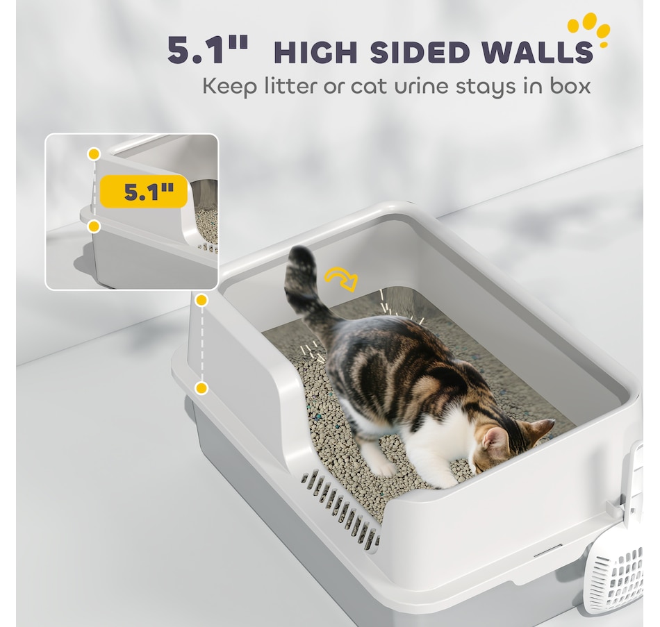 Image 962403_ALTMORE3.jpg, Product 962-403 / Price $58.99, PawHut Stainless Steel Cat Litter Box, Large Enclosed Litter Box with Scoop from PawHut on TSC.ca's Home & Garden department