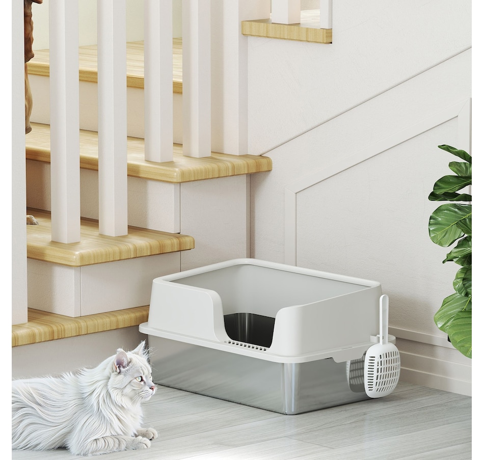 Image 962403_ALTMORE7.jpg, Product 962-403 / Price $58.99, PawHut Stainless Steel Cat Litter Box, Large Enclosed Litter Box with Scoop from PawHut on TSC.ca's Home & Garden department