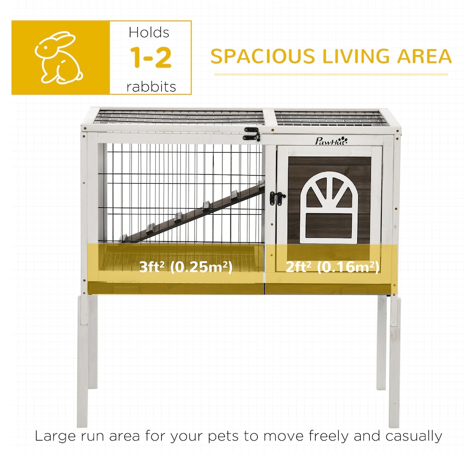 Image 962407_ALTMORE3.jpg, Product 962-407 / Price $146.99, PawHut Rabbit Hutch Bunny House with Run, Ladder, Slide-Out Tray, Coffee from PawHut on TSC.ca's Home & Garden department