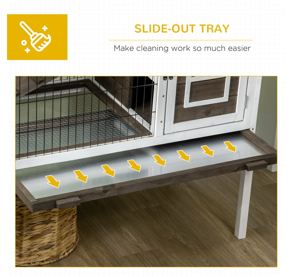 Image 962407_ALTMORE5.jpg, Product 962-407 / Price $146.99, PawHut Rabbit Hutch Bunny House with Run, Ladder, Slide-Out Tray, Coffee from PawHut on TSC.ca's Home & Garden department